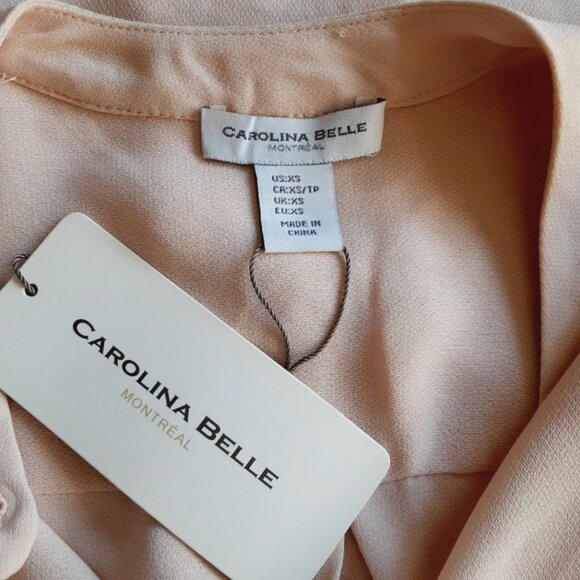 NEW Carolina Belle Button Down Blouse Blush Pink XS - Picture 1 of 7